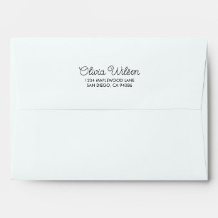 Simple Light Blue Bridal shower Return Address Envelope