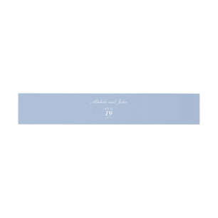 Simple Light Blue Elegant Belly Bands Invitation Belly Band