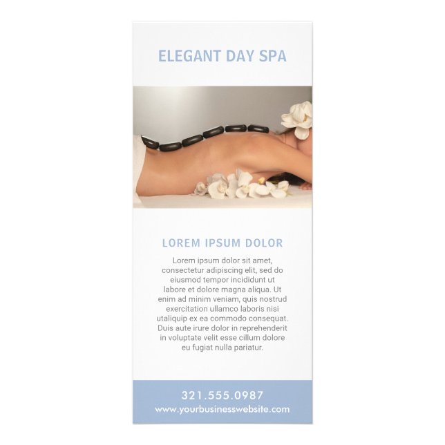 Simple Light Blue Elegant Rack Card (Front)