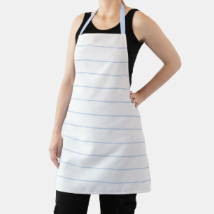 Simple light blue white horizontal stripes pattern apron