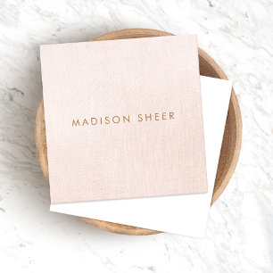 Simple, Light Blush Pink, Stylish Minimalistic Square Business Card