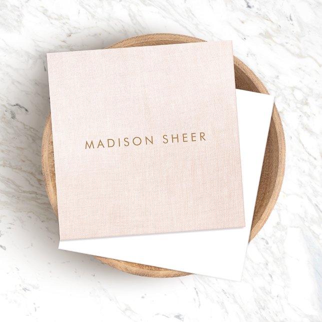 Simple, Light Blush Pink, Stylish Minimalistic Square Business Card (Creator Uploaded)