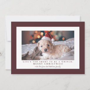 Simple Light Chocolate Cosmos frame photo Holiday Card