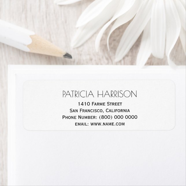Simple light & clean return address label (Insitu)