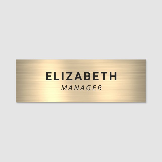 Simple Light Gold Name Tag (Front)