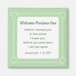 Simple Light Green Gender Neutral Baby Shower Magnet