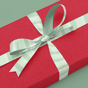 Simple Light Green Minimalist Classic Striped Cute Satin Ribbon