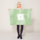 Simple Light Green Subtle Marble Modern Monogram