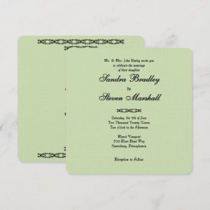 Simple Light Green Wedding Invitations