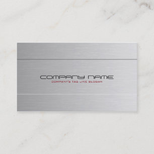 Simple Light Grey Brushed Aluminium Texture Look Business Card
