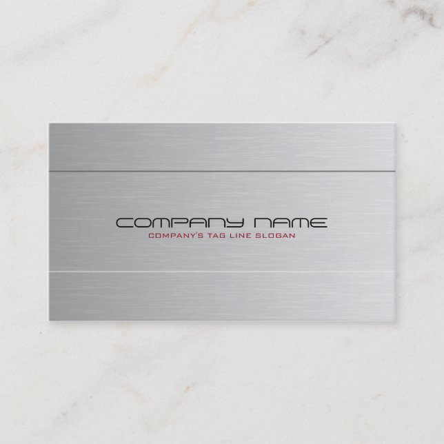 Simple Light Grey Brushed Aluminium Texture Look Business Card (Front)