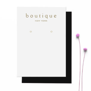 Simple Light Grey Grey Gold Earring Display Card