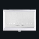 Simple Light Grey Modern Minimalist Designer Business Card Holder<br><div class="desc">Stylish and elegant - Sophisticated,  modern design of realistic digital image light grey linen texture background.</div>