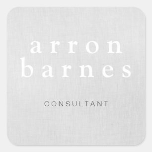 Simple Light Grey Modern Minimalist Designer Square Sticker