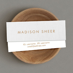 Simple, Light Grey, Modern Minimalist Mini Business Card