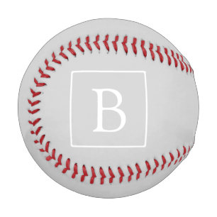Simple Light Grey Monogram Baseball