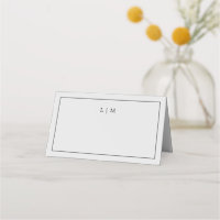 Simple Light Grey Monogram Elegant Wedding