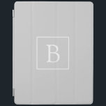 Simple Light Grey Monogram iPad Cover<br><div class="desc">Thank you for your purchase!</div>