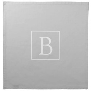 Simple Light Grey Monogram Napkin