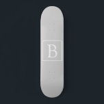 Simple Light Grey Monogram Skateboard<br><div class="desc">Thank you for your purchase!</div>