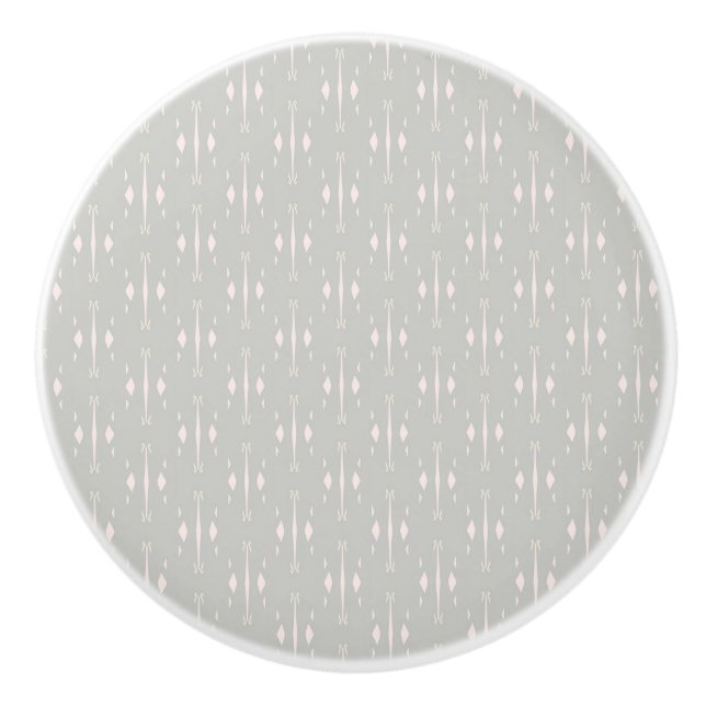 Simple light grey pattern on a grey background. ceramic knob (Front)