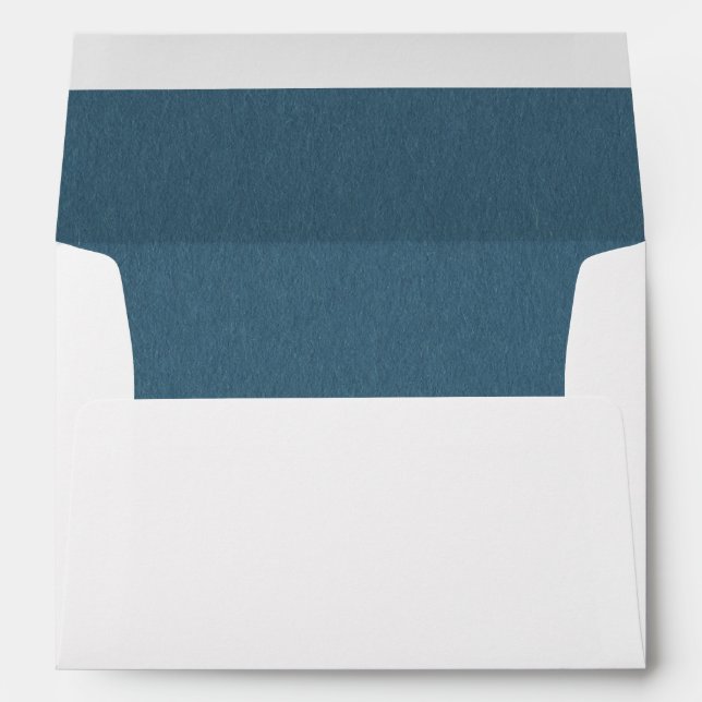 Simple Light Navy Blue Paper Craft Return Address Envelope (Back (Bottom))