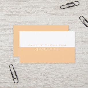 Simple light-peach and white, minimalist elegant business card