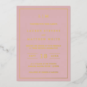 Simple Light Pink Monogram Elegant Wedding
