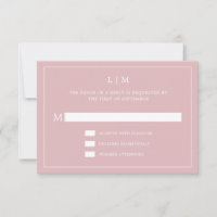 Simple Light Pink Monogram Elegant Wedding