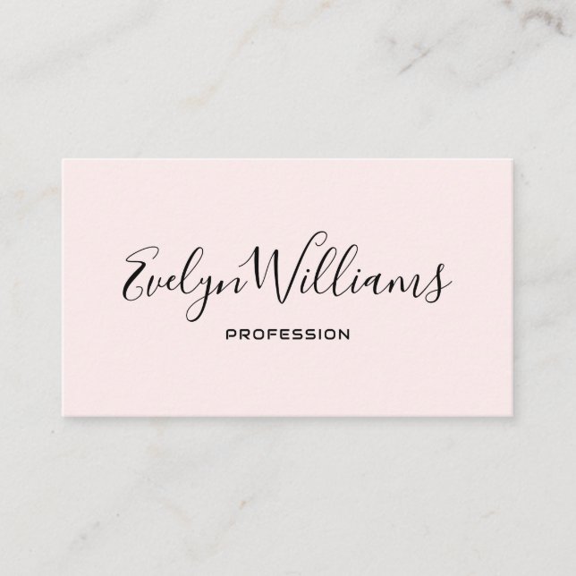 Simple Light Rose Business Card (Front)