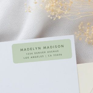 Simple Light Sage Green Elegant Return Address  Label