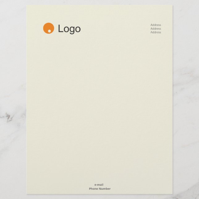 Simple Light Yellow Corporate Custom Letterhead (Front)