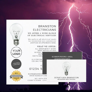 Simple Lightbulb, Electrician Advertising Flyer