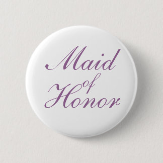 Simple lilac and white Maid Of Honour Button