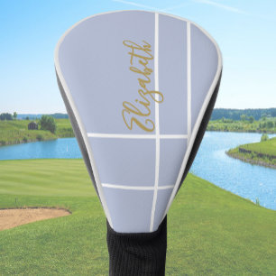 Simple lilac purple minimalist custom name ladies  golf head cover