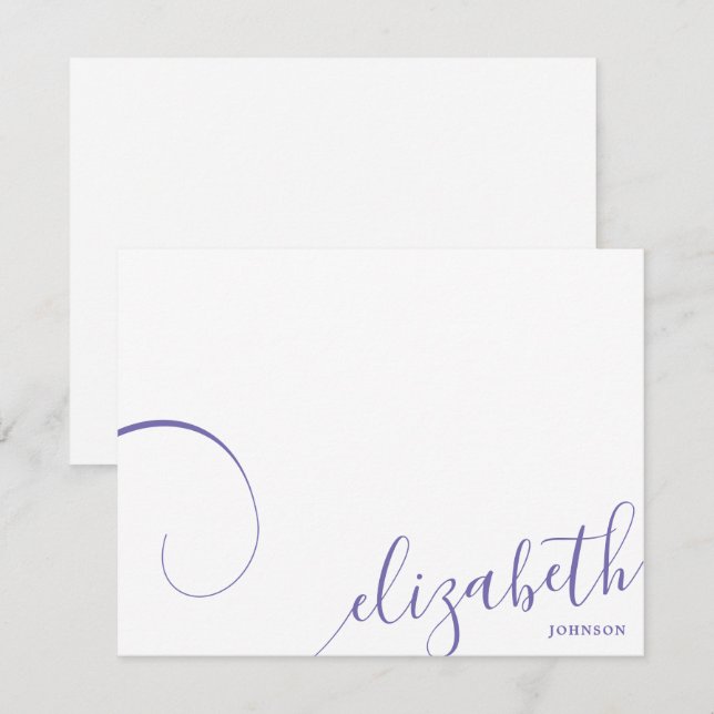 Simple Lilac Romantic Calligraphy  Card (Front/Back)