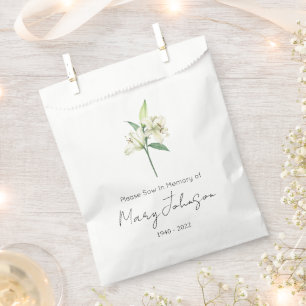 Simple Lily Seed packet Funeral  Favour Bag