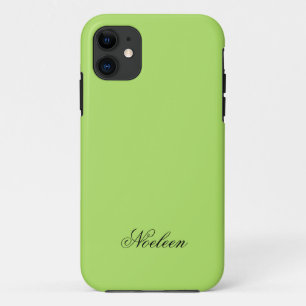 Simple lime colour custom name iPhone 11 case