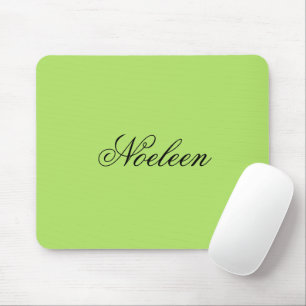 Simple lime colour custom name mouse pad