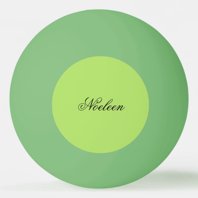 Simple lime colour custom name ping pong ball (Front)