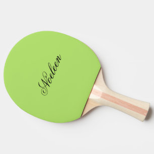 Simple lime colour custom name ping pong paddle
