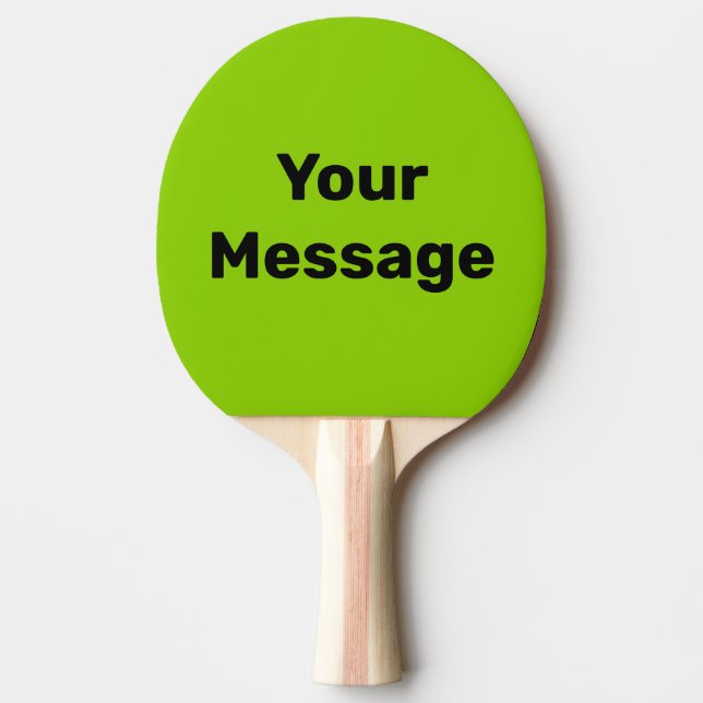 Simple Lime Green and Black Your Text Template Ping Pong Paddle (Front)