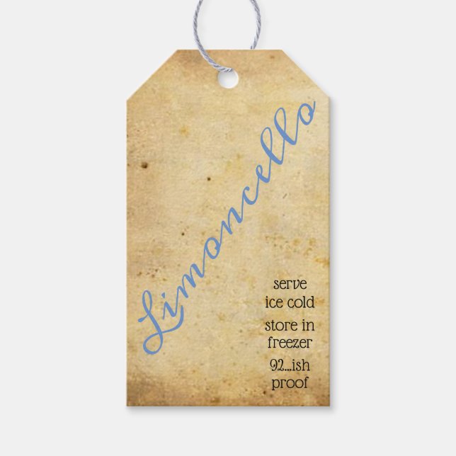 Simple Limoncello Bottle Hang Tag Kraft Paper | (Front)