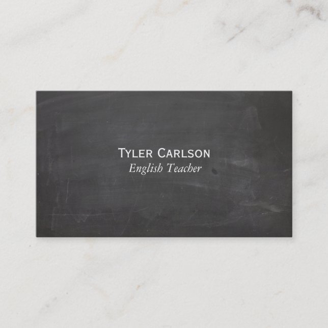 Simple Line Chalkboard Business Card (Front)