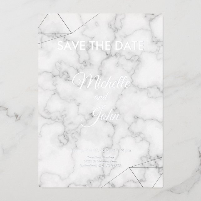 Simple Line Colour Wedding Invitation  (Front)