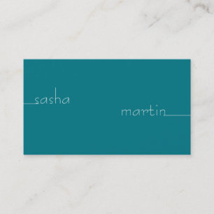 Simple Line to Text (cerulean) Business Card