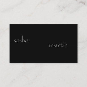 Simple Line to Text variation (black) Business Card