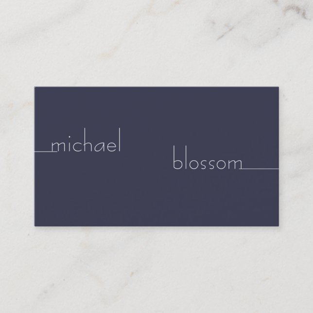Simple Line to Text variation (deep purple) Business Card (Front)