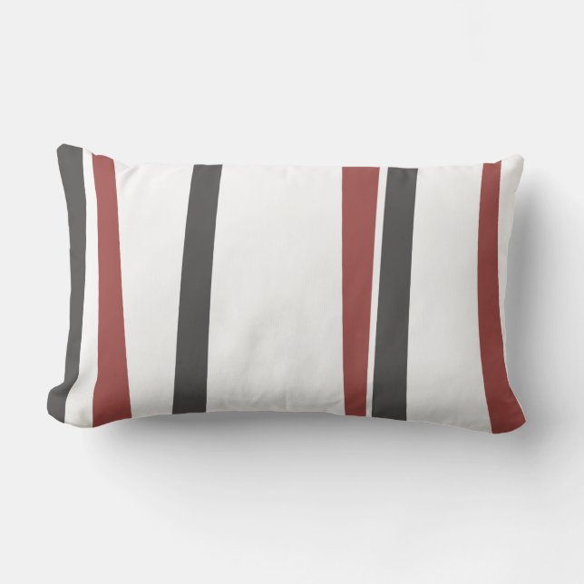 SIMPLE LINES Red Black Retro DESIGN Throw Pillow (Front)
