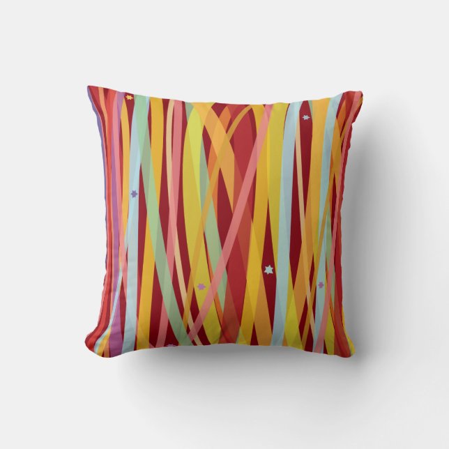 Simple Lines Retro Water Colour Pillow (Front)